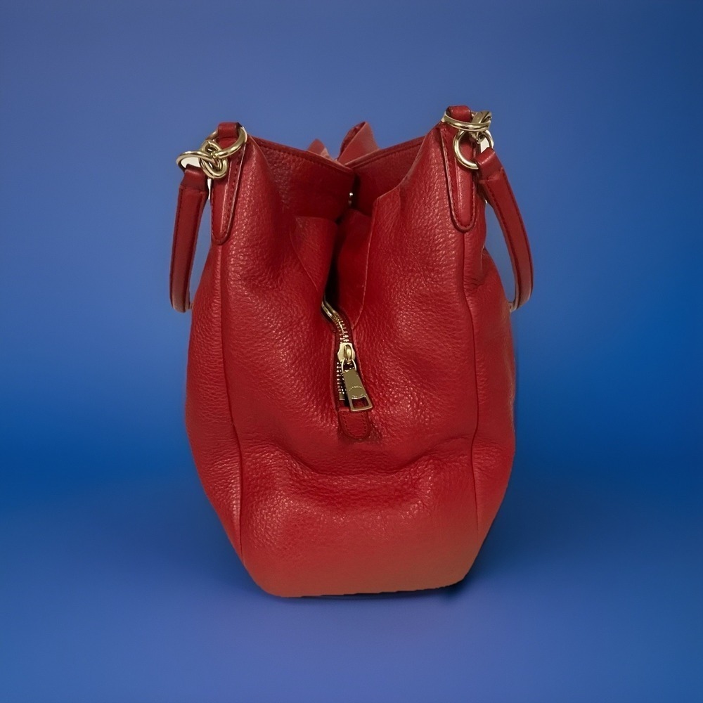 COACH Rich Red Tumbled Leather Three Compartment Vintage‎ Hobo Shoulder Bag - Picture 4 of 11